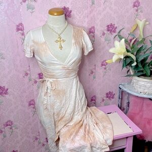 🌷 Dex 🌷 Pink Tie Dye Wrap Dress Super Soft